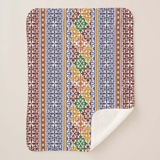 Cobertor Sherpa padrão étnico elegante (Frente)
