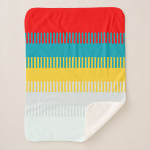 Cobertor Sherpa Padrão Exclusivo da Cinza Branca Amarelo Vermelho