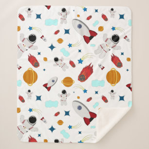 Cobertor Sherpa Padrão externo e astronauta do garoto