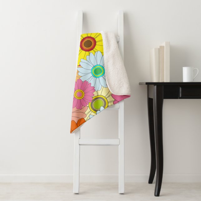 Cobertor Sherpa padrão floral (In Situ)