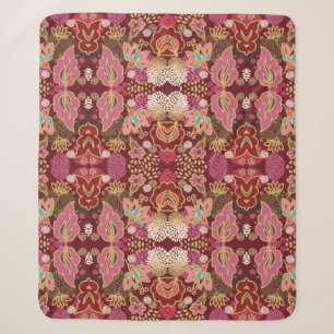 Cobertor Sherpa Padrão floral caótico sem costura