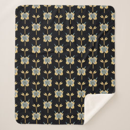 Cobertor Sherpa Padrão Floral Com Flores Amarelas