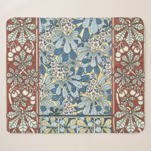 Cobertor Sherpa Padrão Floral de Castanheira Art Nouveau Vintage
