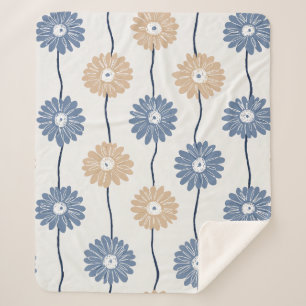 Cobertor Sherpa Padrão Floral de Margarida Minimalista (6)