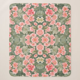 Cobertor Sherpa Padrão Floral Invisível Flores De Gerânio