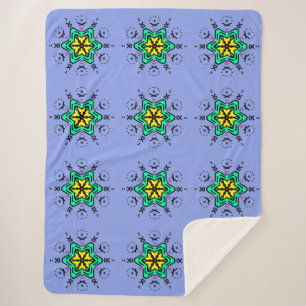 Cobertor Sherpa Padrão Floral Mandala Sem Costura