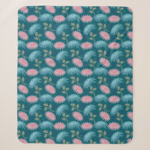 Cobertor Sherpa Padrão Floral Pastel