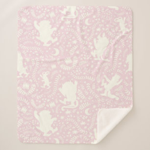 Cobertor Sherpa Padrão Floral Rosa de Onde Vivem os Monstros