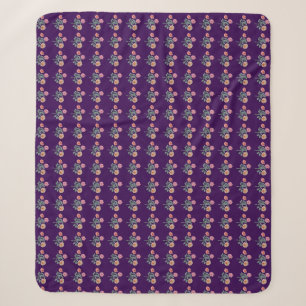 Cobertor Sherpa Padrão Floral Sem Costura em Aquarela Pastel Suave