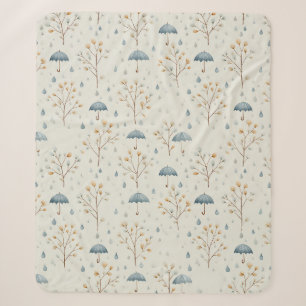 Cobertor Sherpa Padrão Floral Sereno Jardim de Chuva (10)