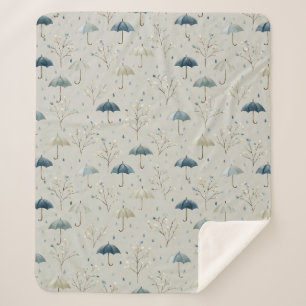 Cobertor Sherpa Padrão Floral Sereno Jardim de Chuva (11)