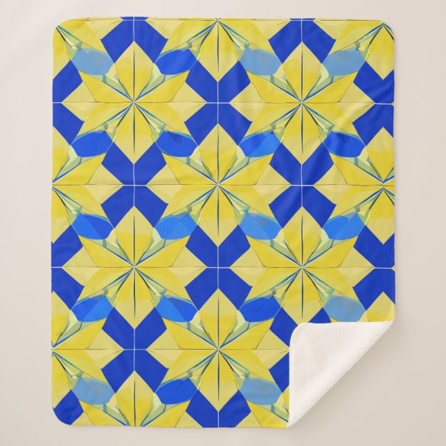 Cobertor Sherpa Padrão geométrico (Frente)