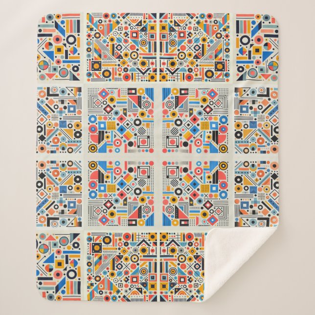 Cobertor Sherpa Padrão geométrico (Frente)