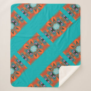 Cobertor Sherpa Padrão Geométrico Colorido do Sudoeste