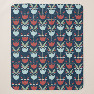 Cobertor Sherpa Padrão geométrico da flor, ornamento, multicolor