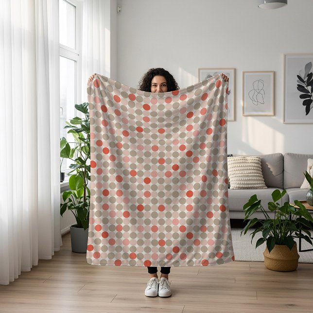 Cobertor Sherpa Padrão geométrico das bolinhas vermelha e rosa (Criador carregado)