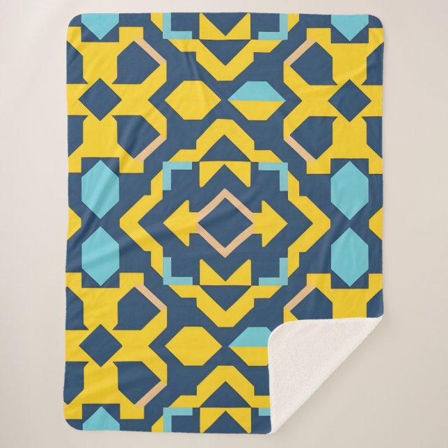 Cobertor Sherpa Padrão Geométrico de abstrato (Frente)