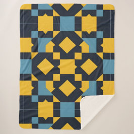 Cobertor Sherpa Padrão Geométrico de abstrato com Cores Vibrantes