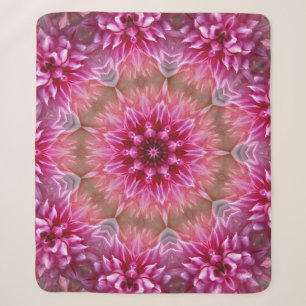 Cobertor Sherpa Padrão Geométrico de Flor Cor-de-Rosa Mandala - 67