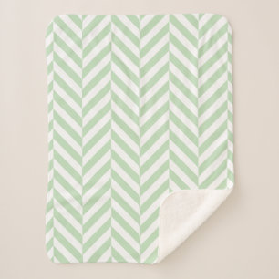 Cobertor Sherpa Padrão Geométrico de Mancha Verde e Branco