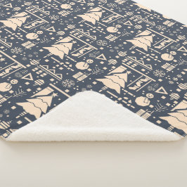 Cobertor Sherpa Padrão geométrico de Natal - Design moderno