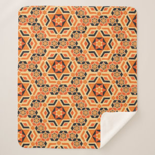 Cobertor Sherpa Padrão geométrico do chão italiano, mosaico de vin