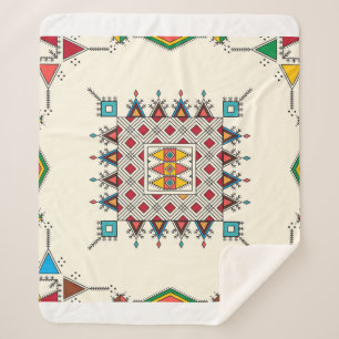 Cobertor Sherpa Padrão geométrico repetitivo decorativo inspirado