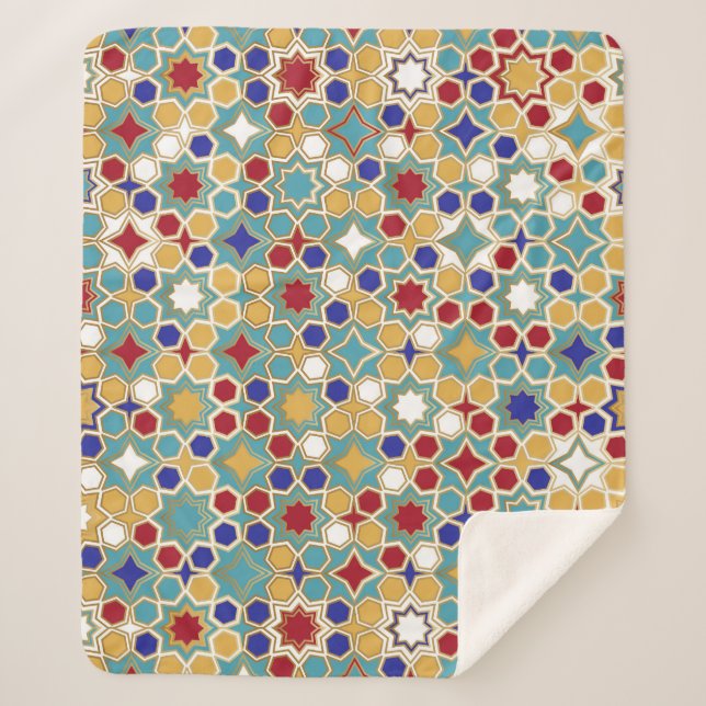 Cobertor Sherpa Padrão Invisível do Mosaico Islâmico (Frente)