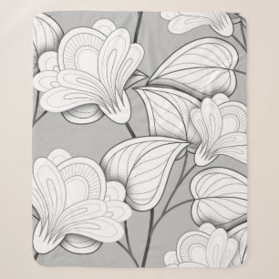 Cobertor Sherpa Padrão Invisível Monocromático Floral. Folha de de