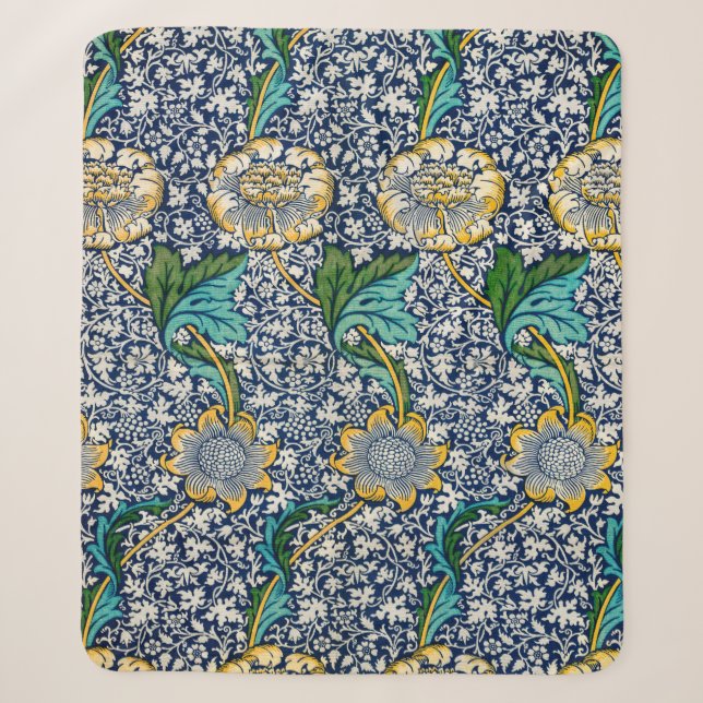 Cobertor Sherpa Padrão Kennet (por William Morris) (Frente)