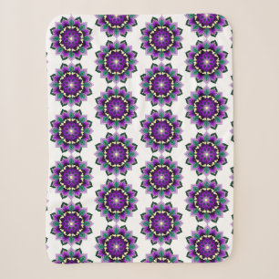 Cobertor Sherpa Padrão Mandala 02 em Sherpa Blanket roxo
