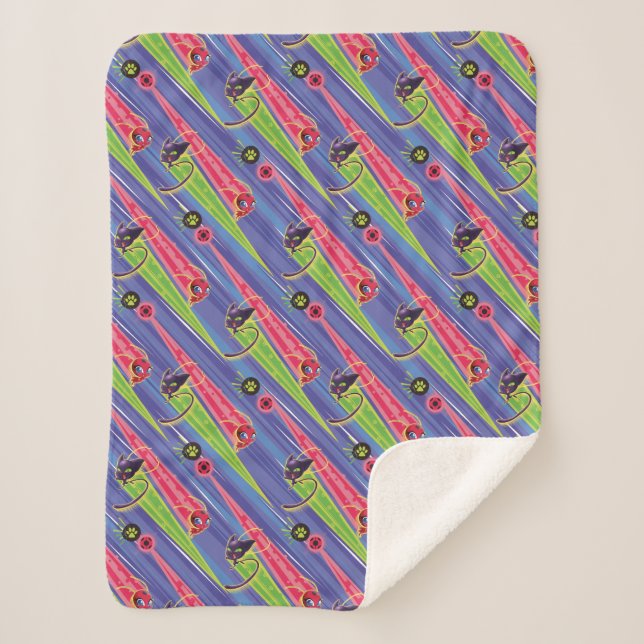 Cobertor Sherpa Padrão Miraculoso Kwamis Tikki & Plagg (Frente)