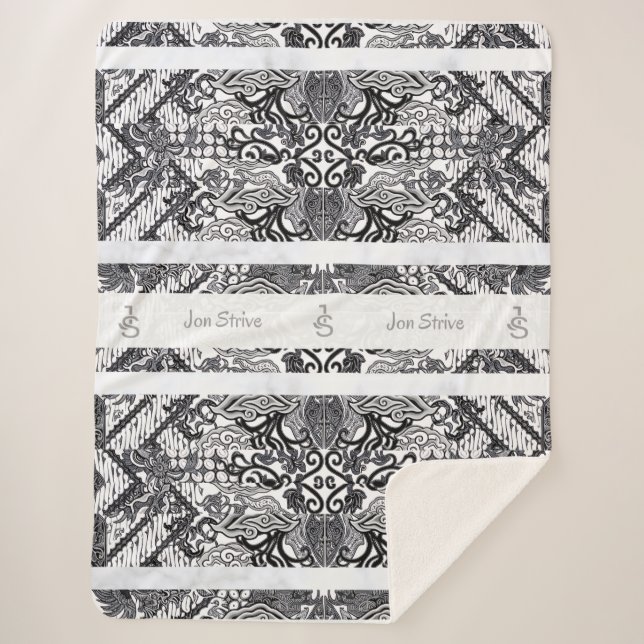 Cobertor Sherpa Padrão moderno de BATIK (Frente)