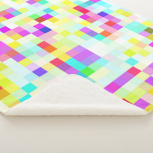 Cobertor Sherpa Padrão Mosaico Multicolorido Vibrante