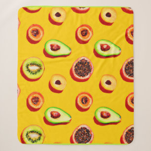 Cobertor Sherpa Padrão Na moda Neon Fruta