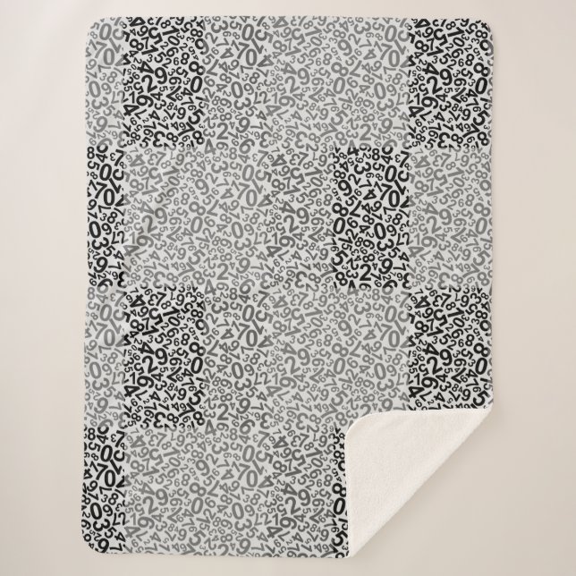 Cobertor Sherpa Padrão numérico 01w. Esbranquiçado BG (Frente)