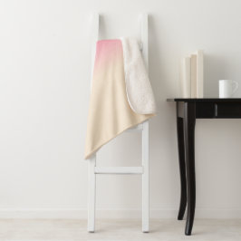 Cobertor Sherpa Padrão Ombre Branco Antigo e Rosa Céu de Inverno