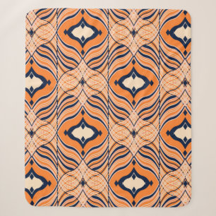 Cobertor Sherpa Padrão oriental sem aparência, ornamento preto e