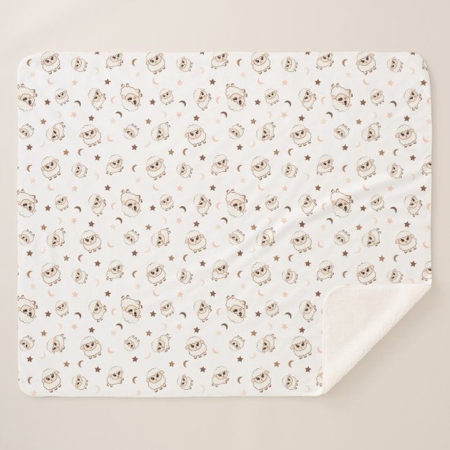 Cobertor Sherpa Padrão Pastel Sheep (Frente (Horizontal))