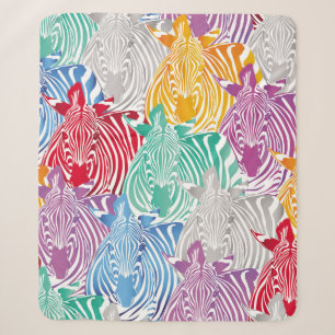 Cobertor Sherpa Padrão perfeito de zebra colorida. Textu de animai