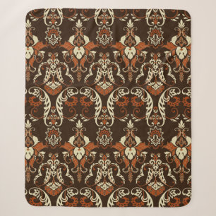 Cobertor Sherpa Padrão perfeito do damasco de Vintage