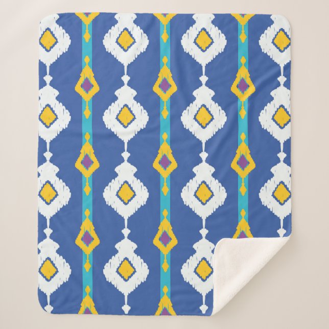 Cobertor Sherpa Padrão perfeito Ikat  (Frente)