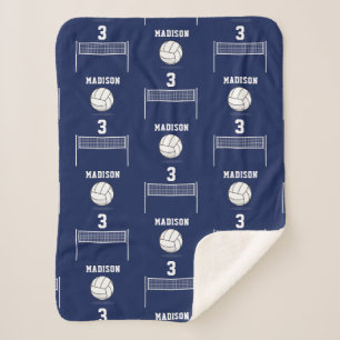 Cobertor Sherpa Padrão Personalizado de Bola de Voleibol e Rede