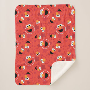 Cobertor Sherpa Padrão Red Elmo Faces