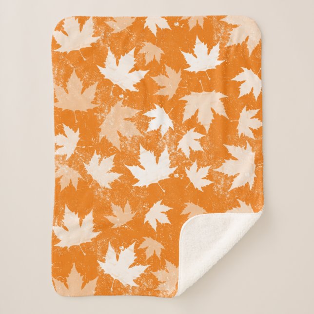 Cobertor Sherpa Padrão Rustic Autumn Fall Deixa (Frente)