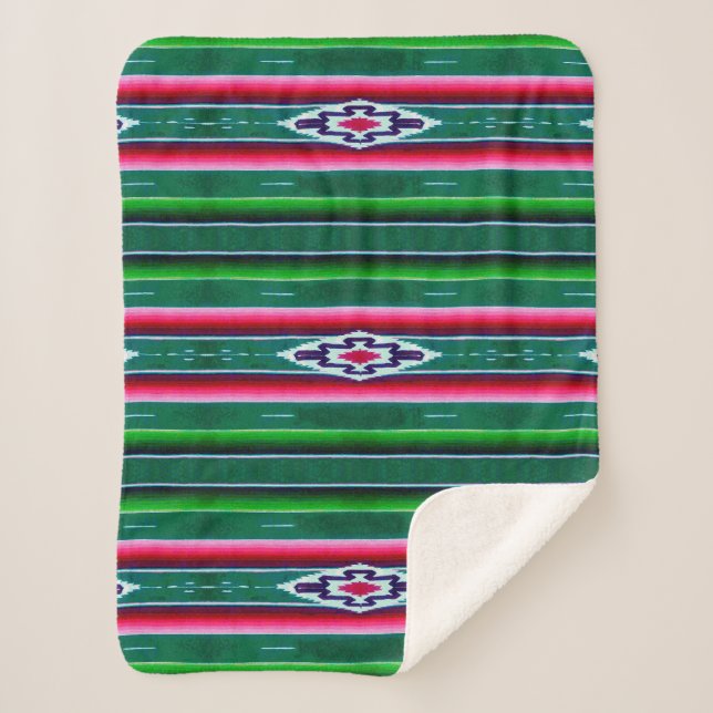 Cobertor Sherpa Padrão Sarape mexicano (Frente)