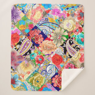 Cobertor Sherpa Padrão sem costura baseado no ornamento paisley B