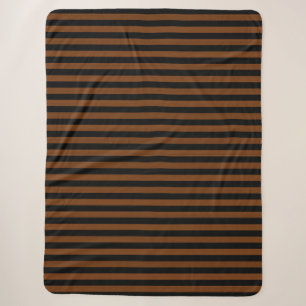 Cobertor Sherpa Padrão sem costura de Black Stripes castanho