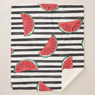 Cobertor Sherpa Padrão Sem Costura De Melão De Água