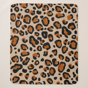 Cobertor Sherpa Padrão sem costura de peles de leopardo